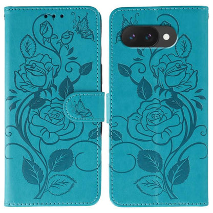 Rose Butterfly Embossed Leather Phone Case, For Google Pixel 10 Pro XL, For Google Pixel 9a, For Google Pixel 9 Pro, For Google Pixel 8a, For Google Pixel 8 Pro, For Google Pixel 8