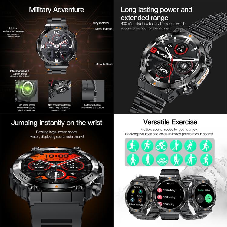 AK61 BT Call Smart Watch, Support Blood Pressure / Heart Rate / Sports Health Monitoring Fitness Tracker