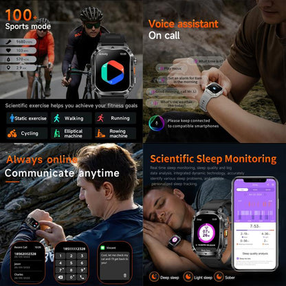 AK80 BT Call Smart Watch, Support Blood Oxygen / Blood Pressure / Heart Rate / Sports Health Monitoring Fitness Tracker