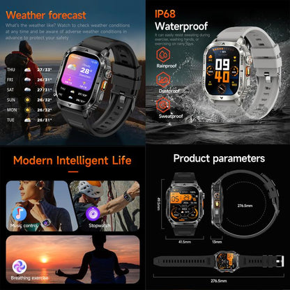 AK80 BT Call Smart Watch, Support Blood Oxygen / Blood Pressure / Heart Rate / Sports Health Monitoring Fitness Tracker