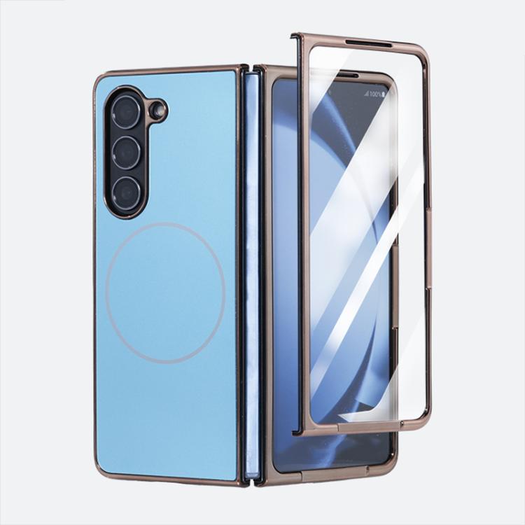 Integrated Electroplating AG Frosted Skin Feel MagSafe Folding Phone Case, For Galaxy Z Fold8 Ultra 5G, For Galaxy Z Fold7 5G, For Samsung Galaxy Z Fold6 5G, For Samsung Galaxy Z Fold5 5G