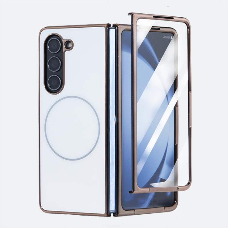 Integrated Electroplating AG Frosted Skin Feel MagSafe Folding Phone Case, For Galaxy Z Fold8 Ultra 5G, For Galaxy Z Fold7 5G, For Samsung Galaxy Z Fold6 5G, For Samsung Galaxy Z Fold5 5G