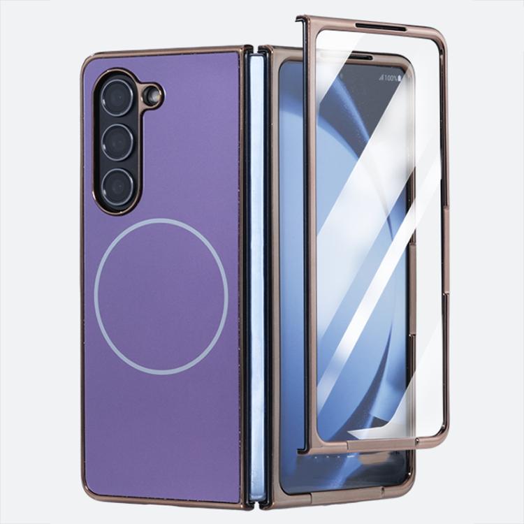 Integrated Electroplating AG Frosted Skin Feel MagSafe Folding Phone Case, For Galaxy Z Fold8 Ultra 5G, For Galaxy Z Fold7 5G, For Samsung Galaxy Z Fold6 5G, For Samsung Galaxy Z Fold5 5G