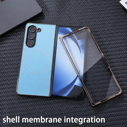 Integrated Electroplating AG Frosted Skin Feel MagSafe Folding Phone Case, For Galaxy Z Fold8 Ultra 5G, For Galaxy Z Fold7 5G, For Samsung Galaxy Z Fold6 5G, For Samsung Galaxy Z Fold5 5G