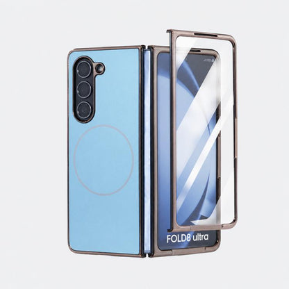 Integrated Electroplating AG Frosted Skin Feel MagSafe Folding Phone Case, For Galaxy Z Fold8 Ultra 5G, For Galaxy Z Fold7 5G, For Samsung Galaxy Z Fold6 5G, For Samsung Galaxy Z Fold5 5G