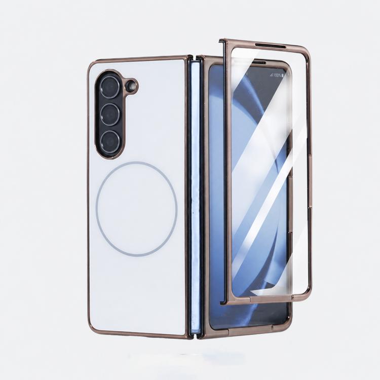 Integrated Electroplating AG Frosted Skin Feel MagSafe Folding Phone Case, For Galaxy Z Fold8 Ultra 5G, For Galaxy Z Fold7 5G, For Samsung Galaxy Z Fold6 5G, For Samsung Galaxy Z Fold5 5G