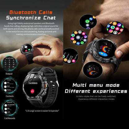 AK82 BT Call Smart Watch, Support Blood Oxygen / Blood Pressure / Heart Rate / Sports Health Monitoring Fitness Tracker