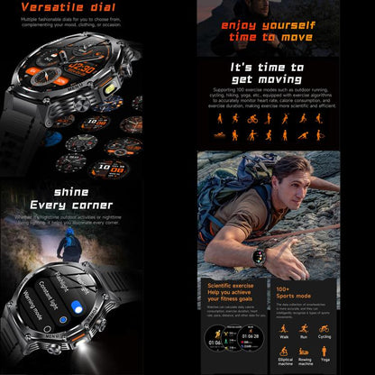 AK82 BT Call Smart Watch, Support Blood Oxygen / Blood Pressure / Heart Rate / Sports Health Monitoring Fitness Tracker