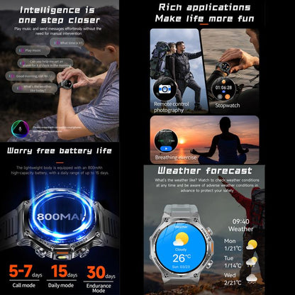 AK82 BT Call Smart Watch, Support Blood Oxygen / Blood Pressure / Heart Rate / Sports Health Monitoring Fitness Tracker