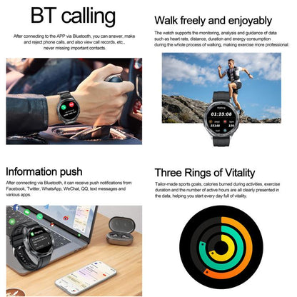 AK83 BT Call Smart Watch, Support Blood Pressure / Heart Rate / Sports Health Monitoring Fitness Tracker