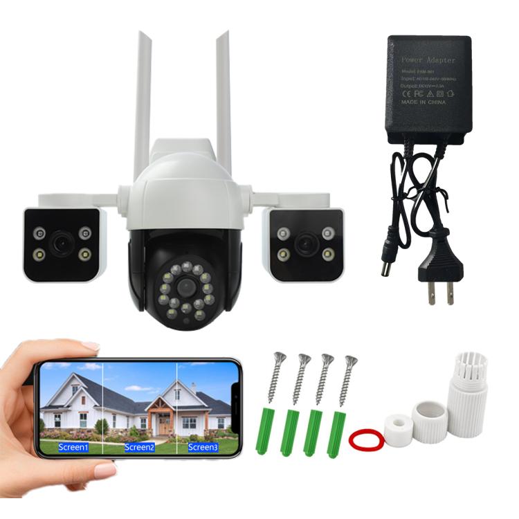QX155 6MP Triple Caméra Version WiFi Prend en Charge la Détection Humanoïde, Prise EU, Prise US, Prise UK, Prise AU
