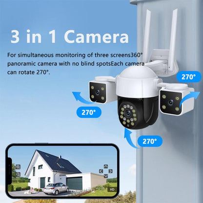 QX155 6MP Triple Caméra Version WiFi Prend en Charge la Détection Humanoïde, Prise EU, Prise US, Prise UK, Prise AU