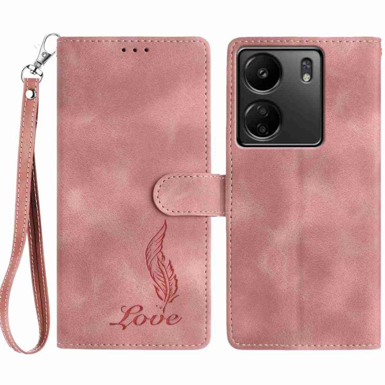 Skin Feel Embossed Feather Leather Phone Case, For Redmi K90, For Redmi K90 Pro Max, For Redmi 15C 5G / 4G EU 173mm, For Redmi 15 5G / 4G EU 171mm, For Redmi 15C 5G / 4G Global 171mm, For Redmi A5 4G 173.3mm, For Redmi Note 14 4G 164.84mm              ...