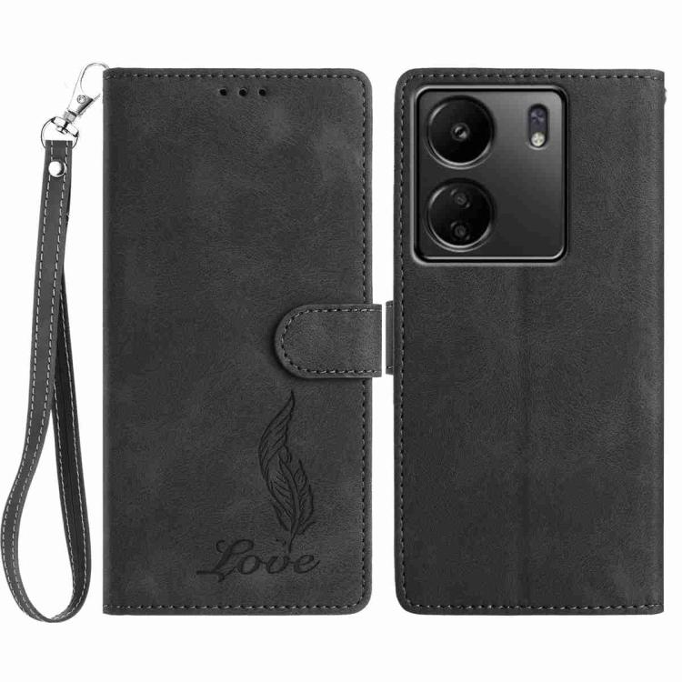 Skin Feel Embossed Feather Leather Phone Case, For Redmi K90, For Redmi K90 Pro Max, For Redmi 15C 5G / 4G EU 173mm, For Redmi 15 5G / 4G EU 171mm, For Redmi 15C 5G / 4G Global 171mm, For Redmi A5 4G 173.3mm, For Redmi Note 14 4G 164.84mm              ...