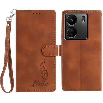 Skin Feel Embossed Feather Leather Phone Case, For Redmi K90, For Redmi K90 Pro Max, For Redmi 15C 5G / 4G EU 173mm, For Redmi 15 5G / 4G EU 171mm, For Redmi 15C 5G / 4G Global 171mm, For Redmi A5 4G 173.3mm, For Redmi Note 14 4G 164.84mm              ...