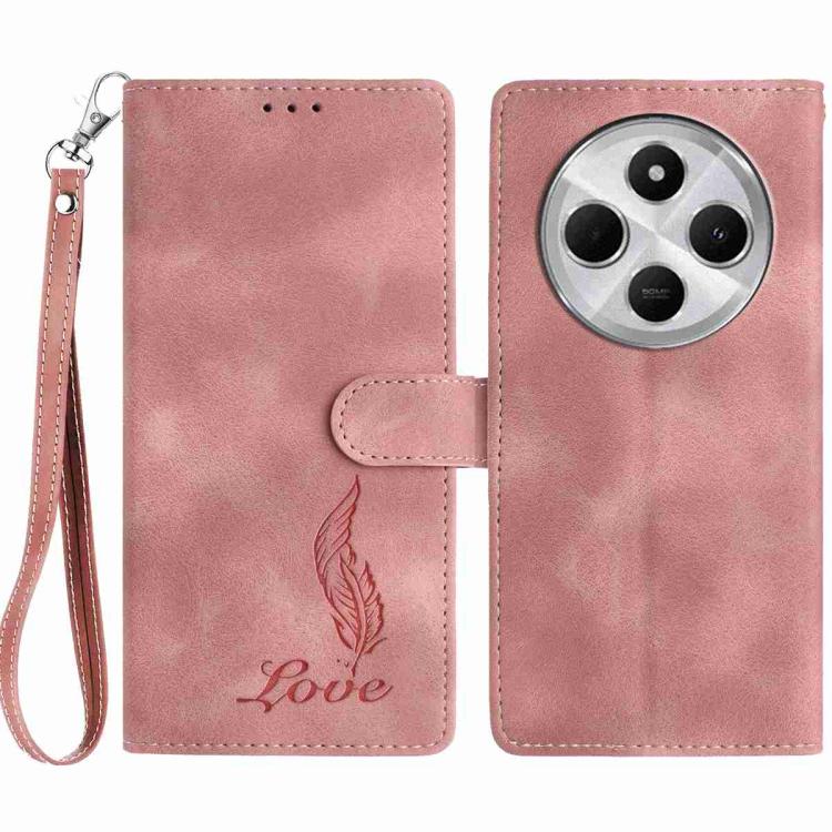 Skin Feel Embossed Feather Leather Phone Case, For Redmi K90, For Redmi K90 Pro Max, For Redmi 15C 5G / 4G EU 173mm, For Redmi 15 5G / 4G EU 171mm, For Redmi 15C 5G / 4G Global 171mm, For Redmi A5 4G 173.3mm, For Redmi Note 14 4G 164.84mm              ...