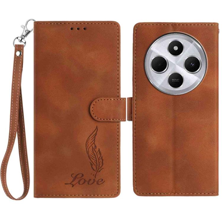 Skin Feel Embossed Feather Leather Phone Case, For Redmi K90, For Redmi K90 Pro Max, For Redmi 15C 5G / 4G EU 173mm, For Redmi 15 5G / 4G EU 171mm, For Redmi 15C 5G / 4G Global 171mm, For Redmi A5 4G 173.3mm, For Redmi Note 14 4G 164.84mm              ...