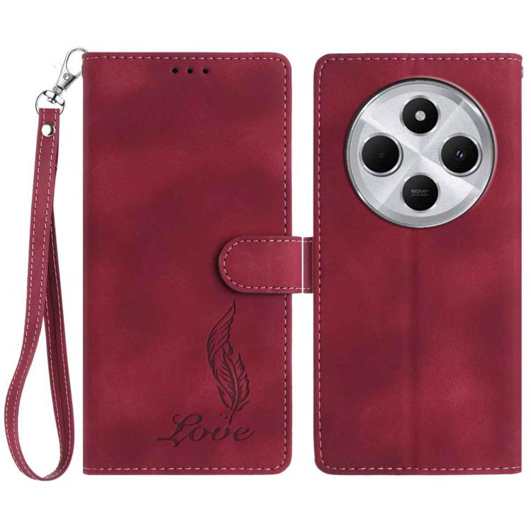Skin Feel Embossed Feather Leather Phone Case, For Redmi K90, For Redmi K90 Pro Max, For Redmi 15C 5G / 4G EU 173mm, For Redmi 15 5G / 4G EU 171mm, For Redmi 15C 5G / 4G Global 171mm, For Redmi A5 4G 173.3mm, For Redmi Note 14 4G 164.84mm              ...