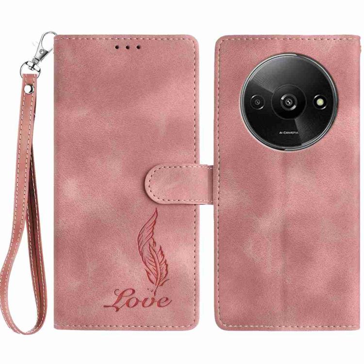 Skin Feel Embossed Feather Leather Phone Case, For Redmi K90, For Redmi K90 Pro Max, For Redmi 15C 5G / 4G EU 173mm, For Redmi 15 5G / 4G EU 171mm, For Redmi 15C 5G / 4G Global 171mm, For Redmi A5 4G 173.3mm, For Redmi Note 14 4G 164.84mm              ...