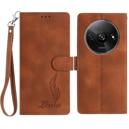 Skin Feel Embossed Feather Leather Phone Case, For Redmi K90, For Redmi K90 Pro Max, For Redmi 15C 5G / 4G EU 173mm, For Redmi 15 5G / 4G EU 171mm, For Redmi 15C 5G / 4G Global 171mm, For Redmi A5 4G 173.3mm, For Redmi Note 14 4G 164.84mm              ...