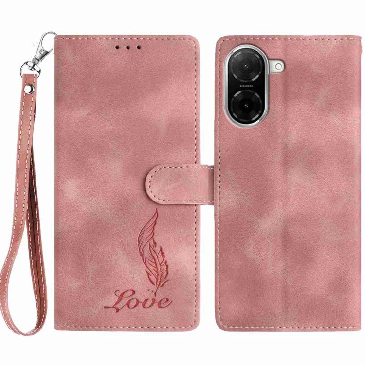 Skin Feel Embossed Feather Leather Phone Case, For Redmi K90, For Redmi K90 Pro Max, For Redmi 15C 5G / 4G EU 173mm, For Redmi 15 5G / 4G EU 171mm, For Redmi 15C 5G / 4G Global 171mm, For Redmi A5 4G 173.3mm, For Redmi Note 14 4G 164.84mm              ...