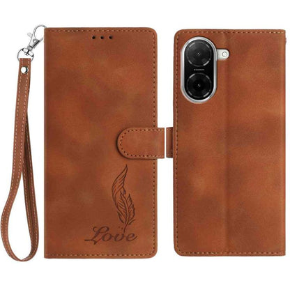 Skin Feel Embossed Feather Leather Phone Case, For Redmi K90, For Redmi K90 Pro Max, For Redmi 15C 5G / 4G EU 173mm, For Redmi 15 5G / 4G EU 171mm, For Redmi 15C 5G / 4G Global 171mm, For Redmi A5 4G 173.3mm, For Redmi Note 14 4G 164.84mm              ...