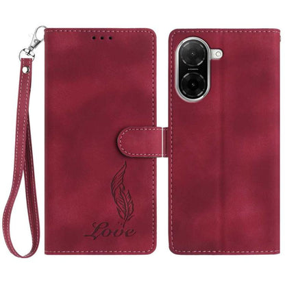 Skin Feel Embossed Feather Leather Phone Case, For Redmi K90, For Redmi K90 Pro Max, For Redmi 15C 5G / 4G EU 173mm, For Redmi 15 5G / 4G EU 171mm, For Redmi 15C 5G / 4G Global 171mm, For Redmi A5 4G 173.3mm, For Redmi Note 14 4G 164.84mm              ...