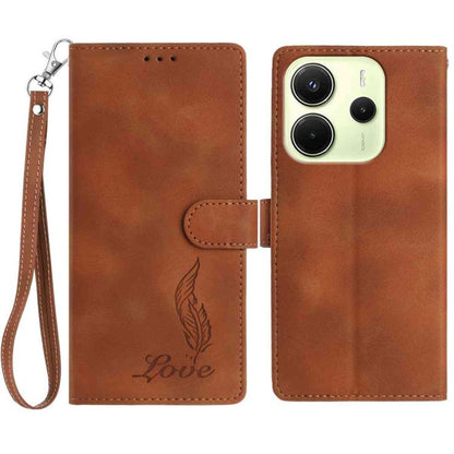 Skin Feel Embossed Feather Leather Phone Case, For Redmi K90, For Redmi K90 Pro Max, For Redmi 15C 5G / 4G EU 173mm, For Redmi 15 5G / 4G EU 171mm, For Redmi 15C 5G / 4G Global 171mm, For Redmi A5 4G 173.3mm, For Redmi Note 14 4G 164.84mm              ...