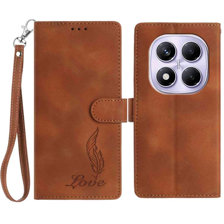 Skin Feel Embossed Feather Leather Phone Case, For Redmi K90, For Redmi K90 Pro Max, For Redmi 15C 5G / 4G EU 173mm, For Redmi 15 5G / 4G EU 171mm, For Redmi 15C 5G / 4G Global 171mm, For Redmi A5 4G 173.3mm, For Redmi Note 14 4G 164.84mm              ...