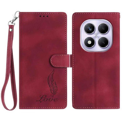 Skin Feel Embossed Feather Leather Phone Case, For Redmi K90, For Redmi K90 Pro Max, For Redmi 15C 5G / 4G EU 173mm, For Redmi 15 5G / 4G EU 171mm, For Redmi 15C 5G / 4G Global 171mm, For Redmi A5 4G 173.3mm, For Redmi Note 14 4G 164.84mm              ...