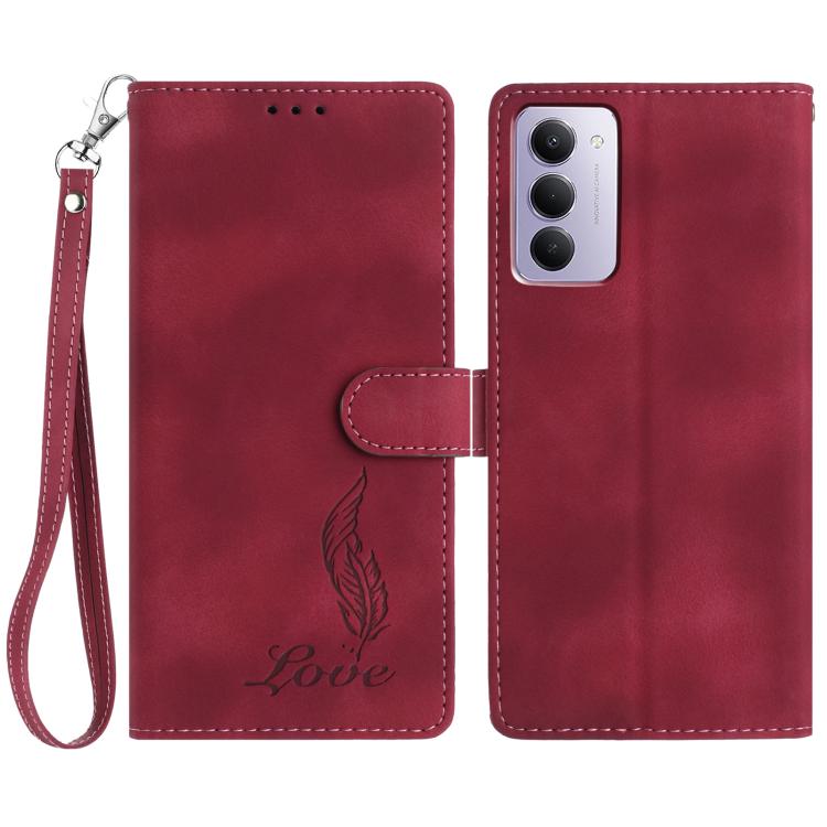 Skin Feel Embossed Feather Leather Phone Case, For Redmi K90, For Redmi K90 Pro Max, For Redmi 15C 5G / 4G EU 173mm, For Redmi 15 5G / 4G EU 171mm, For Redmi 15C 5G / 4G Global 171mm, For Redmi A5 4G 173.3mm, For Redmi Note 14 4G 164.84mm              ...