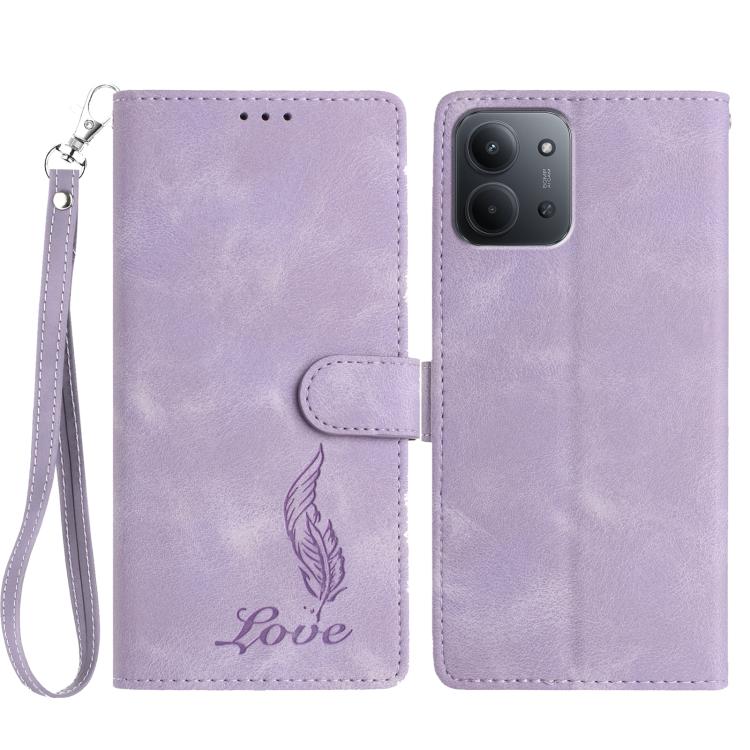Skin Feel Embossed Feather Leather Phone Case, For Redmi K90, For Redmi K90 Pro Max, For Redmi 15C 5G / 4G EU 173mm, For Redmi 15 5G / 4G EU 171mm, For Redmi 15C 5G / 4G Global 171mm, For Redmi A5 4G 173.3mm, For Redmi Note 14 4G 164.84mm              ...