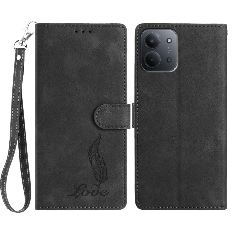 Skin Feel Embossed Feather Leather Phone Case, For Redmi K90, For Redmi K90 Pro Max, For Redmi 15C 5G / 4G EU 173mm, For Redmi 15 5G / 4G EU 171mm, For Redmi 15C 5G / 4G Global 171mm, For Redmi A5 4G 173.3mm, For Redmi Note 14 4G 164.84mm              ...