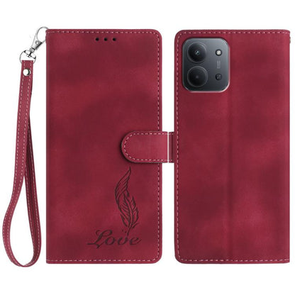 Skin Feel Embossed Feather Leather Phone Case, For Redmi K90, For Redmi K90 Pro Max, For Redmi 15C 5G / 4G EU 173mm, For Redmi 15 5G / 4G EU 171mm, For Redmi 15C 5G / 4G Global 171mm, For Redmi A5 4G 173.3mm, For Redmi Note 14 4G 164.84mm              ...