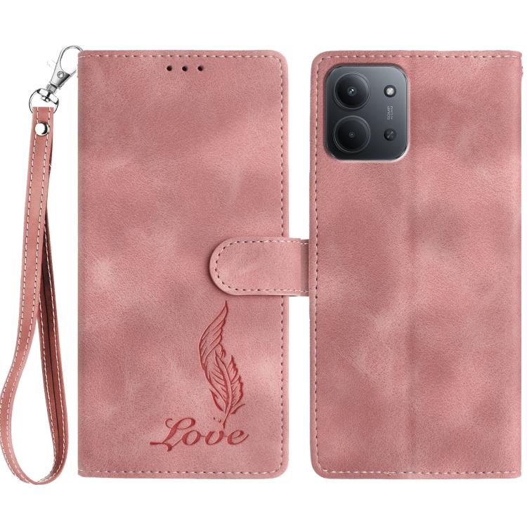 Skin Feel Embossed Feather Leather Phone Case, For Redmi K90, For Redmi K90 Pro Max, For Redmi 15C 5G / 4G EU 173mm, For Redmi 15 5G / 4G EU 171mm, For Redmi 15C 5G / 4G Global 171mm, For Redmi A5 4G 173.3mm, For Redmi Note 14 4G 164.84mm              ...