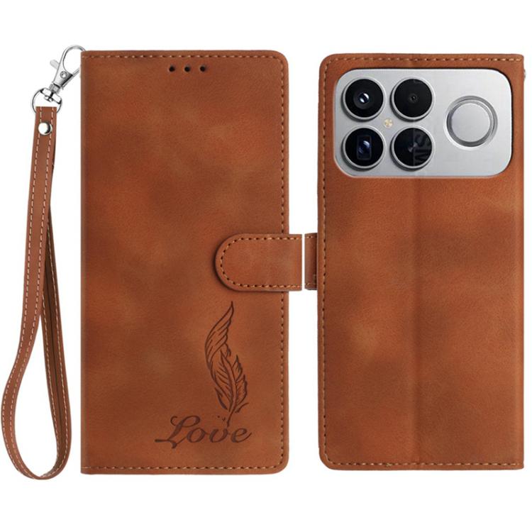 Skin Feel Embossed Feather Leather Phone Case, For Redmi K90, For Redmi K90 Pro Max, For Redmi 15C 5G / 4G EU 173mm, For Redmi 15 5G / 4G EU 171mm, For Redmi 15C 5G / 4G Global 171mm, For Redmi A5 4G 173.3mm, For Redmi Note 14 4G 164.84mm              ...