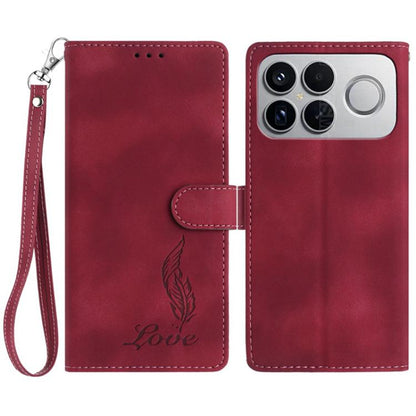 Skin Feel Embossed Feather Leather Phone Case, For Redmi K90, For Redmi K90 Pro Max, For Redmi 15C 5G / 4G EU 173mm, For Redmi 15 5G / 4G EU 171mm, For Redmi 15C 5G / 4G Global 171mm, For Redmi A5 4G 173.3mm, For Redmi Note 14 4G 164.84mm              ...