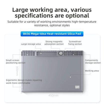 Mega-Idea B656 Desktop Insulation Heat-Resistant Silicone Pad, B656