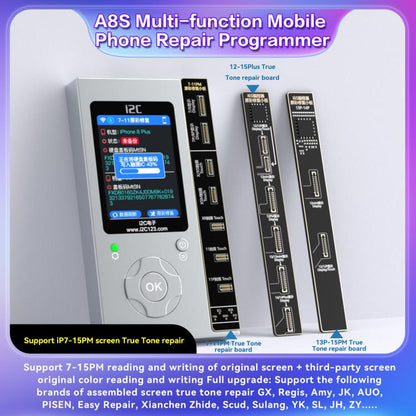 Programmeur de réparation de téléphone multifonction i2C A8S, hôte + carte True Tone 7-15 Pro Max, hôte + carte True Tone 12-15 Plus, hôte