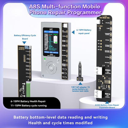 Programmeur de réparation de téléphone multifonction i2C A8S, hôte + carte True Tone 7-15 Pro Max, hôte + carte True Tone 12-15 Plus, hôte