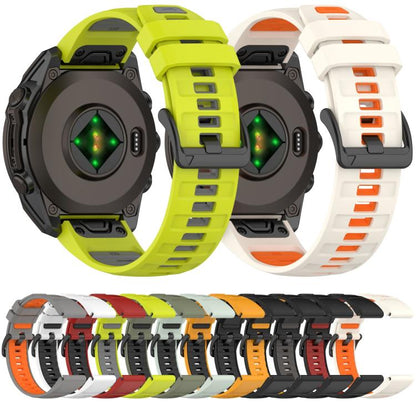 xDfind Dual Color Quick Release Steel Buckle Silicone Watch Band, For Garmin 26mm, For Garmin 22mm, For Garmin 20mm