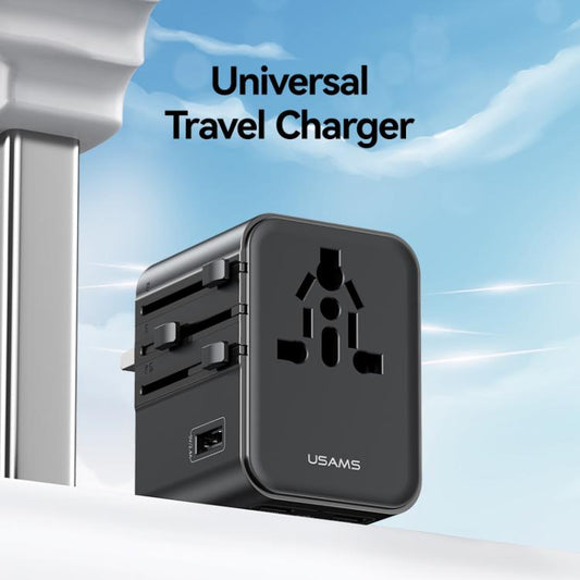 USAMS CC308 17W Dual Type-C and USB-A Ports Universal Travel Charger, CC308