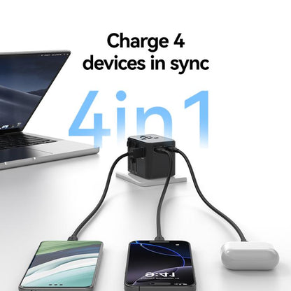 USAMS CC308 17W Dual Type-C and USB-A Ports Universal Travel Charger, CC308