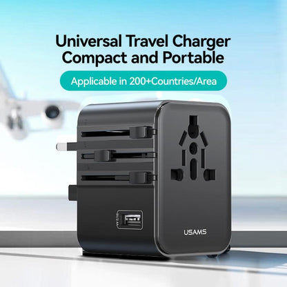 USAMS CC308 17W Dual Type-C and USB-A Ports Universal Travel Charger, CC308