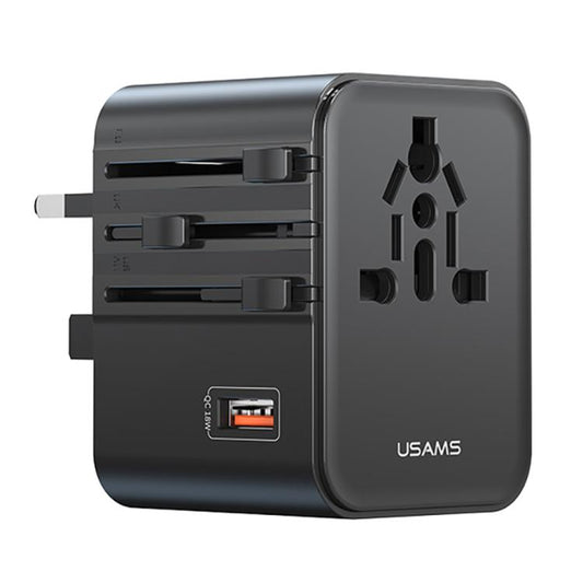 USAMS CC309 25W Dual Type-C and USB-A Ports Universal Travel Charger, CC309