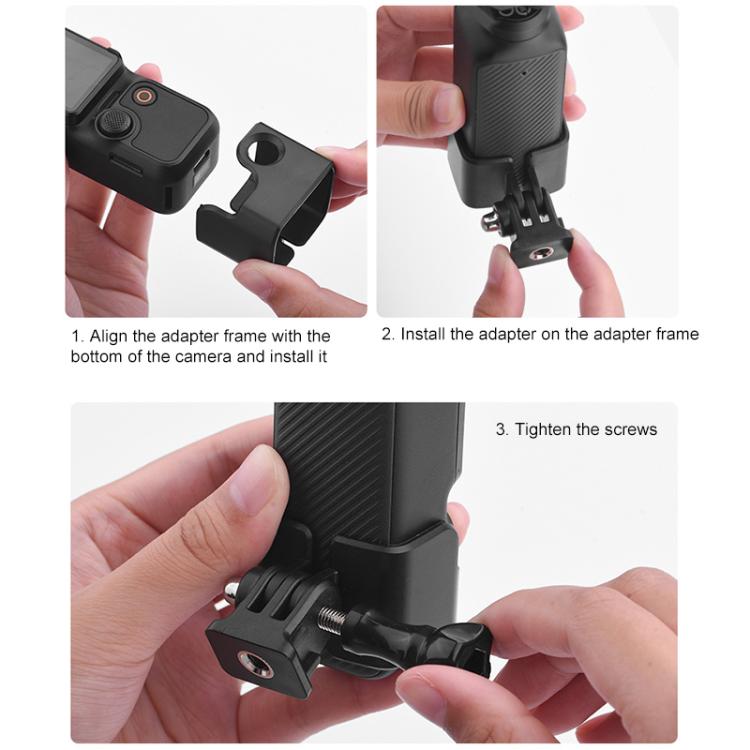 For DJI OSMO Pocket 3 BRDRC Protection Frame Adapter Base, Frame, Frame + Backpack Clip, Frame + Clip + Chest Strap, Frame + Head Strap, Frame + Chest Strap