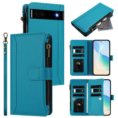 Magnetic Closure 9 Card Slots Zipper Leather Case with Hand Strap, For Google Pixel 11 Pro XL, For Google Pixel 11 Pro / 11, For Google Pixel 10 Pro XL 5G, For Google Pixel 10 5G Global, For Google Pixel 9a, For Google Pixel 8a, For Google Pixel 8 Pro ...