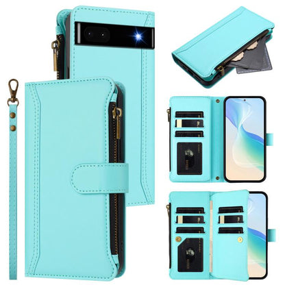 Magnetic Closure 9 Card Slots Zipper Leather Case with Hand Strap, For Google Pixel 11 Pro XL, For Google Pixel 11 Pro / 11, For Google Pixel 10 Pro XL 5G, For Google Pixel 10 5G Global, For Google Pixel 9a, For Google Pixel 8a, For Google Pixel 8 Pro ...