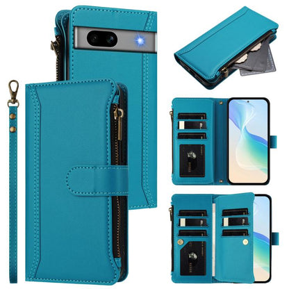 Magnetic Closure 9 Card Slots Zipper Leather Case with Hand Strap, For Google Pixel 11 Pro XL, For Google Pixel 11 Pro / 11, For Google Pixel 10 Pro XL 5G, For Google Pixel 10 5G Global, For Google Pixel 9a, For Google Pixel 8a, For Google Pixel 8 Pro ...