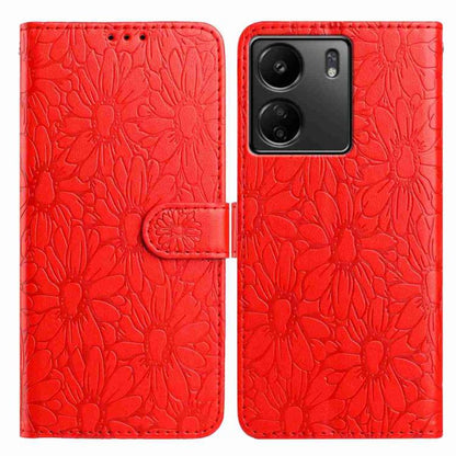Daisy Embossed Leather Phone Case, For Redmi A3, For Redmi 13C 4G
